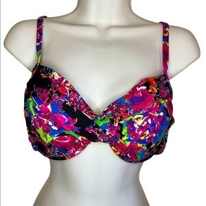 Liz Claiborne vintage multicolored bikini top floral